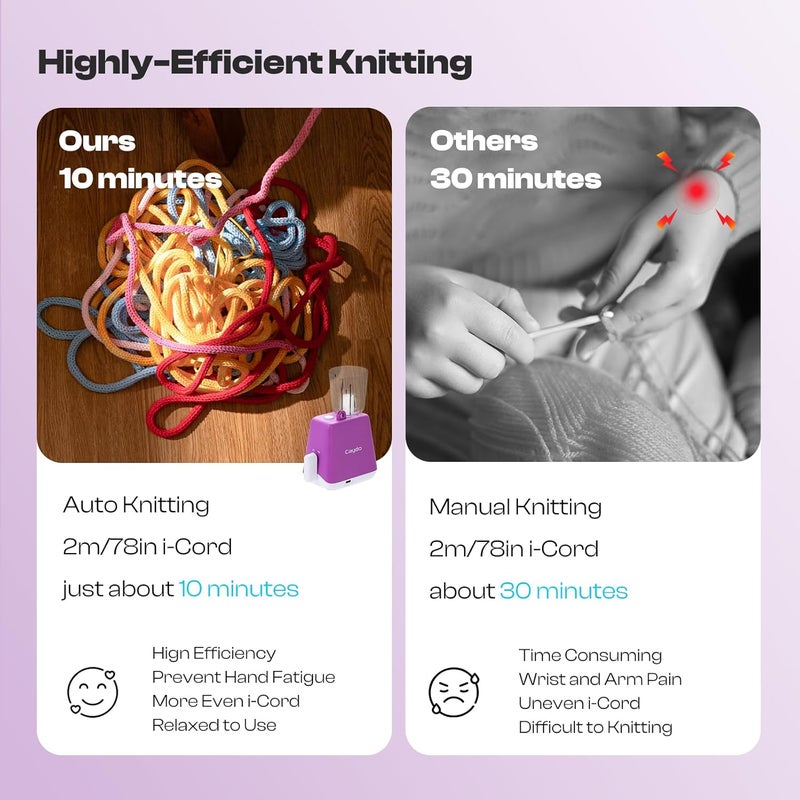 Caydo آلة حياكة i Cord الكهربائية، أداة صانع iCord مع توتر مناسب، آلة حياكة i-Cord، آلة حياكة أوتوماتيكية لتحويل الخيوط إلى i-Cords، آلة حياكة فعالة لصنع الحرف اليدوية (محفوظة الحقوق)  - Image 3